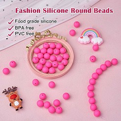 100Pcs Silicone Beads Round Rubber Bead 15MM Loose Spacer Beads for DIY Supplies Jewelry Keychain Making&nbsp;JX455A