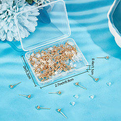 100Pcs Brass Ball Stud Earring Post&nbsp;KK-BBC0004-69
