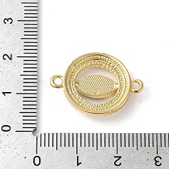 Rack Plating Brass Micro Pave Clear Cubic Zirconia Ring with Horse Eye Connector Charms&nbsp;KK-K385-98G-03