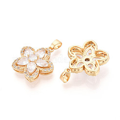 Brass Micro Pave Cubic Zirconia Pendants&nbsp;KK-N272-07G