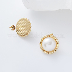 Half Round 304 Stainless Steel Stud Earrings&nbsp;IB1452