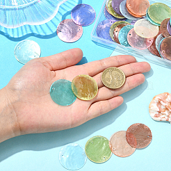 48Pcs 8 Colors Natural Capiz Shell Connector Charms&nbsp;BSHE-SC0001-31