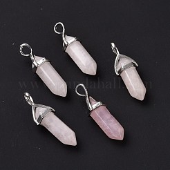 Natural Rose Quartz Pointed Pendants&nbsp;G-K329-52P