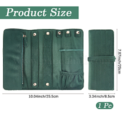 Portable Rectangle Velvet Jewelry Storage Rolls&nbsp;ABAG-WH0046-105C