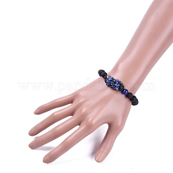Natural Lava Rock Round Beads Stretch Bracelets&nbsp;BJEW-JB05118