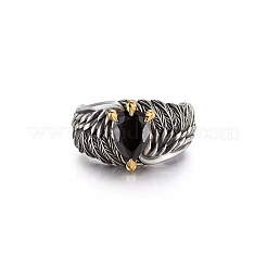 Wing Brass Rhinestone Cuff Open Rings for Men&nbsp;WGA5BDA-01