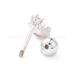 Pink Cubic Zirconia Sakura Cartilage Earrings for Women&nbsp;LS-EJEW-A065-05P