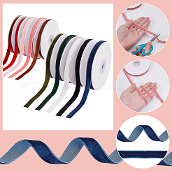 10 Rolls 10 Colors Single Face Velvet Ribbon&nbsp;OCOR-WR0001-84