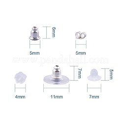 5 Style Brass and Plastic Ear Nuts&nbsp;KK-PH0016-01S