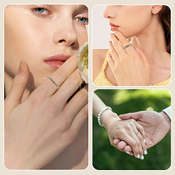 2Pcs 2 Colors Alloy with Crystal Rhinestone Finger Rings&nbsp;RJEW-TADJ0001-01A