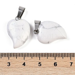 Natural Howlite Heart Pendants&nbsp;G-H073-03P-11