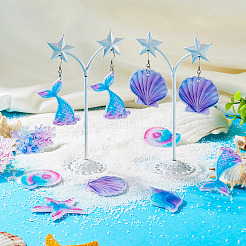 DIY Ocean Themed Acrylic & Stainless Steel Dangle Earring Jewelry Kits&nbsp;DIY-TA0010-53