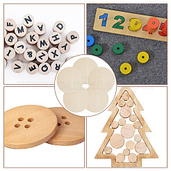 Unfinished Wooden Flat Round Cutouts&nbsp;WOOD-WH0050-042C
