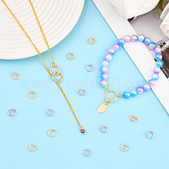 20Pcs 2 Colors Brass Locking Jump Rings&nbsp;KK-BBC0023-07B