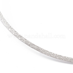 Non-Tarnish 304 Stainless Steel Floral Textured Wire Necklace Making&nbsp;STAS-B036-05P
