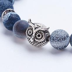 Natural Weathered Agate Beaded Stretch Bracelets&nbsp;BJEW-P072-K01