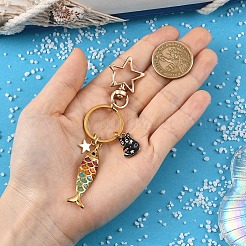Alloy & 304 Stainless Steel Enamel Keychains&nbsp;KEYC-YW00269