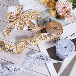 2 Rolls 2 Colors Ethnic Style Polyester Silk Grosgrain Ribbon&nbsp;OCOR-GF0003-68