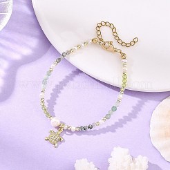 Brass Micro Pave Clear Cubic Zirconia Charm Bracelets&nbsp;BJEW-JB14399