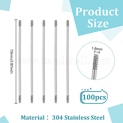 100Pcs 304 Stainless Steel Special Extended Rods for Ballpoint Pens&nbsp;FIND-FG0005-14C