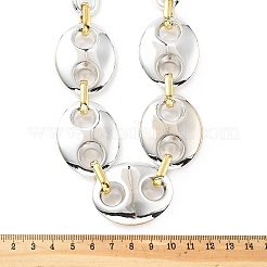 Acrylic Chunky Coffee Bean Link Chain Necklaces&nbsp;NJEW-D313-01A