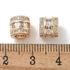 Brass Micro Pave Cubic Zirconia European Beads&nbsp;ZIRC-F141-04LG