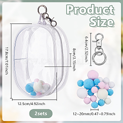 Oval Rectangle Transparent PVC Plastic Storage Zipper Bags&nbsp;ABAG-WH0040-39B