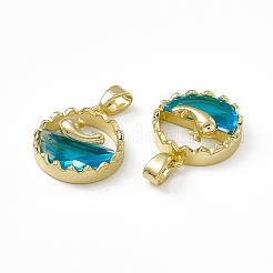 Deep Sky Blue Glass Pendants&nbsp;ZIRC-F130-08G