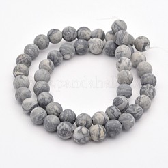 Natural Map Stone/Polychrome Jasper/Picasso Stone/Picasso Jasper Beads Strands&nbsp;G-D657-10mm