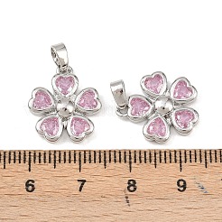 Brass Micro Pave Cubic Zirconia Pendants&nbsp;KK-C248-08P