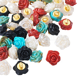 40Pcs 5 Colors 1-Hole Plastic Buttons&nbsp;FIND-TA0008-23