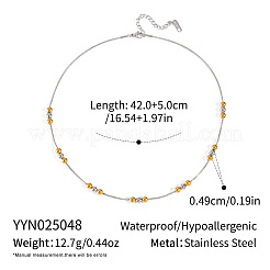 304 Stainless Steel Round Beaded Snake Chain Necklaces for Women&nbsp;YU4183