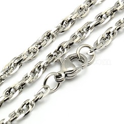 Tarnish Resistant Fashionable 304 Stainless Steel Rope Chain Necklace Making&nbsp;LS-STAS-A028-N039P-L