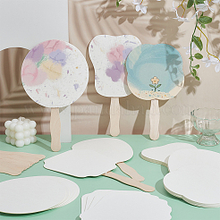 30Pcs 5 Styles Paper Hand Held Fan&nbsp;DIY-CU0001-02