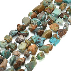 Raw Rough Natural HuBei Turquoise Beads Strands&nbsp;G-A322-B03-01