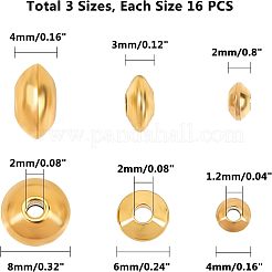 PVD Vacuum Plating 304 Stainless Steel Spacer Beads&nbsp;STAS-UN0005-47