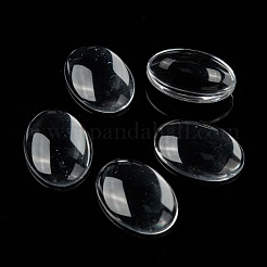 Transparent Glass Cabochons&nbsp;GGLA-R022-25x18