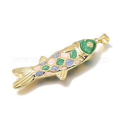 Brass Enamel Pendants&nbsp;KK-CBAEEA8-09C-G