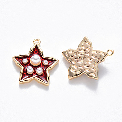 Brass Enamel Pendants&nbsp;KK-T049-056G-03-NF