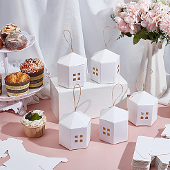 10Pcs Paper Gift Packing Tote Boxes with Window and Rope&nbsp;CON-WH0112-064B