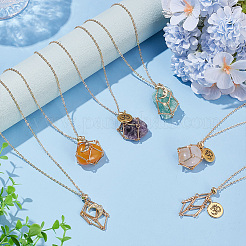 8Pcs 2 Style Brass Cable Chains Necklaces&nbsp;NJEW-PH01572