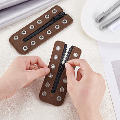 PU Leather Lace-in Shoe Zipper Inserts&nbsp;DIY-WH0671-072B
