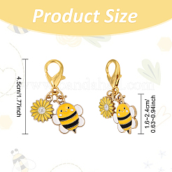 10Pcs 2 Styles Bees & Ladybird Alloy Enamel Pendant Decorations&nbsp;HJEW-YW00144