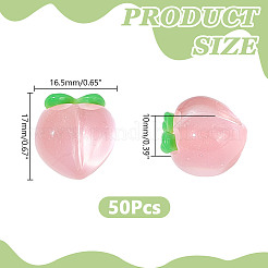 50Pcs Resin Peach Pendants&nbsp;RESI-AR0001-51
