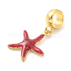Brass Enamel European Dangle Charms&nbsp;KK-M247-11G-03