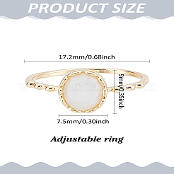 1Pc Brass & Cat's Eye Finger Rings for Women&nbsp;RJEW-LP0010-06G