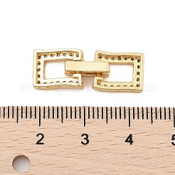 Brass Micro Pave Clear Cubic Zirconia Fold Over Clasps&nbsp;KK-C075-07G