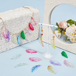 280Pcs 7 Colors Transparent Gradient Color Acrylic Pendants&nbsp;OACR-PH0004-66