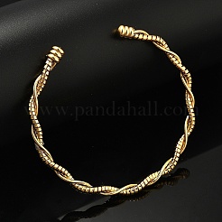 Brass Twisted Cuff Bangles for Women&nbsp;BJEW-F482-08G