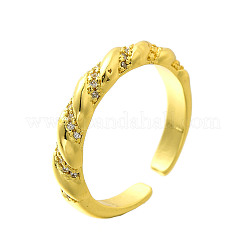 2Pcs 2 Styles Brass Micro Pave Clear Cubic Zirconia Cuff Rings for Women&nbsp;RJEW-S399-02G